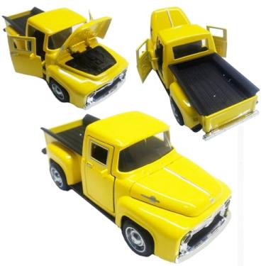 Imagem de Carrinho de Ferro Miniatura Collection Caminhonete Fricção Abre Capô e Portas (Amarelo)