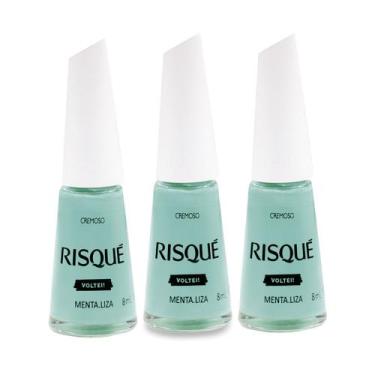 Imagem de Kit 3 Esmalte Risqué Menta Liza Cremoso 8ml