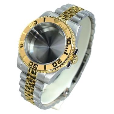 Imagem de Caixa de relógio de data à prova d'água de mergulho de luxo de 40 mm, bisel de cerâmica para Seiko NH35 NH34 36 2824 8215 movimento peça de relógio de vidro de safira, NH35 34 36 38 Movimento + tampa