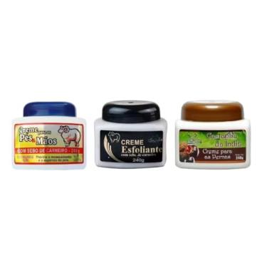 Imagem de Creme Esfoliante para Pés, Mãos, Joelhos e Cotovelos com Uréia, Óleo Argan e Castanha da Índia – Kit 3 Unidades 240g cada