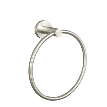 Imagem de Barra de toalha de aço inoxidável níquel escovado, acessórios de banheiro de parede, saboneteira, porta-toalhas de mão, capa para caixa de lenços umedecidos, anel de toalha B