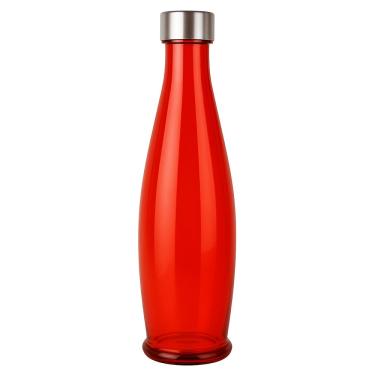 Imagem de Garrafa De Água Geladeira Suco Vidro Tampa Inox 1 Litro Vermelho