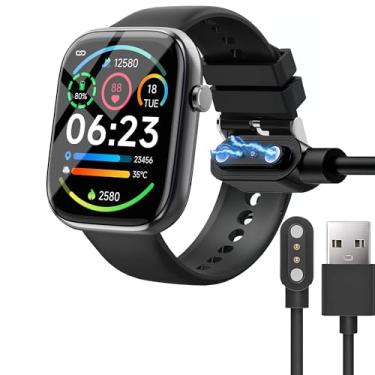 Imagem de Compatível com carregador de relógio inteligente Ganopterygon, carregador de substituição magnético Lamshaw compatível com relógio inteligente Ganopterygon G93 - 1,85 polegadas (preto, 100 cm)