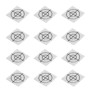 Imagem de Folha Refletiva Autônoma de 100pcs, Remendos de Adesivos de Resina, Muito Deslumbrante Em Luz Direta, Modo de Medição do Prisma, Aplicação Ampla, para Pesquisa Total de Estação