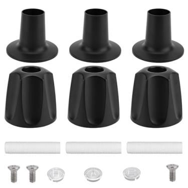 Imagem de 3un Reposição Puxador Chuveiro para Pfister, Reposição Puxador Chuveiro Preto Fosco Premium Durável com Bases Conectores e Parafusos Adequado para Pfister Verve