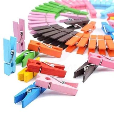 Imagem de Prendedor Mini Pregador Madeira 2,5 cm Colorido c/ 30 Unidades - cedro