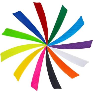 Imagem de 50 peças de flecha de tiro com arco e flecha de 12,7 cm flecha de peru flechando asa direita asa esquerda palhetas de flecha real para caça acessórios de flecha DIY (12,7 cm/asa esquerda, amarelo