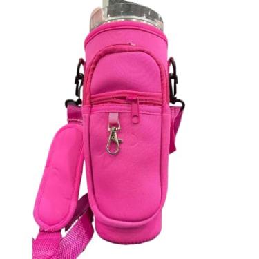 Imagem de Bolsa Para Copo Térmico OU Garrafas 1200ml//1000ml Capa para Copo/Garrafa Com Alça Ajustável Garrafa Térmica(C/Ziper Pink)