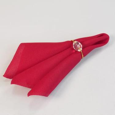 Imagem de Kit 12 Guardanapos De Tecido 35x35cm Com acabamento ultrassônico Liso Buffet Mesa Posta, Jantar, Casamento, Festa, Natal e Decoração – Guardanapo de Pano Diversas Cores (Vermelho)