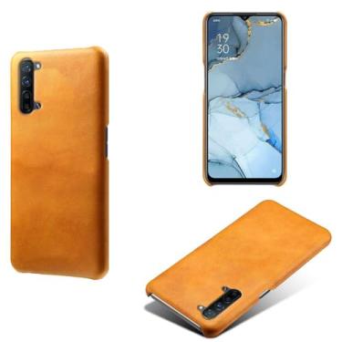 Imagem de Capa para OPPO Find X2 Lite,Proteção contra quedas,Casca de volta de cor sólida simples,Design de couro de imitação de plástico-Orange