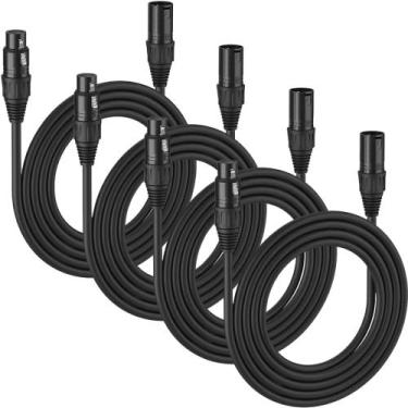 Imagem de Cabo DMX MFL. XLR de 2 m e 3 pinos macho para fêmea para iluminação de