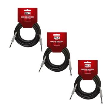 Imagem de KIT 3 Cabo Guitarra P10/P10 5 Metros MXT