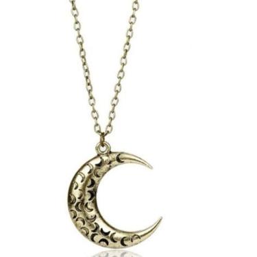 Imagem de Colar Japonês Anime Sailor Moon Lua Dourado Vintage 50 cm