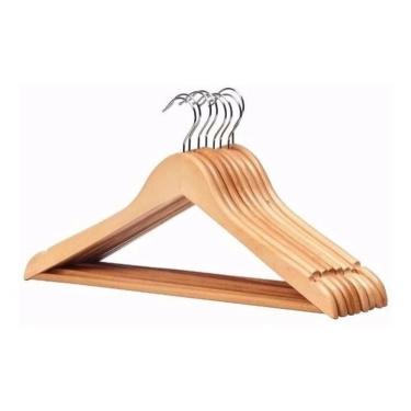 Imagem de Kit 30 Cabides Roupas Madeira