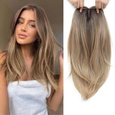 Imagem de Toppers de cabelo Molefi para mulheres com cabelos finos de 45 cm de c
