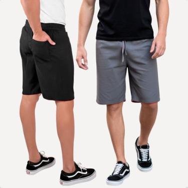 Imagem de Kit 2 Bermuda Masculina Tactel Liso Esporte Academia Casual - Ben20, P