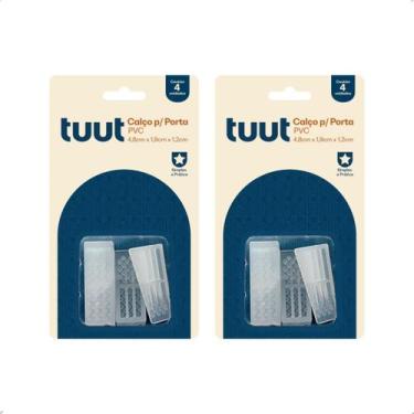 Imagem de Fixador Prendedor Trava Porta Transparente Calço Kit 8 Peças - Tuut