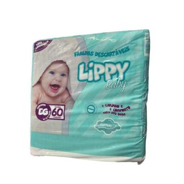 Imagem de Fralda infantil pacote com 60 tiras lippy baby - gg - Maxi Confort