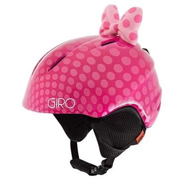 Imagem de Giro Capacete de esqui infantil Launch Plus - Capacete de snowboard para meninos e meninas - Bolinhas com laço rosa - Tamanho P (52-55,5 cm)