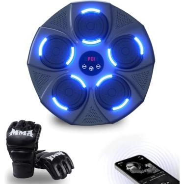 Imagem de Máquina De Boxe Musical Equipamento De Boxe Recarregável, almofada de perfuração para montagem na parede, treinador de boxe para treino interno para. (Luz vermelha)