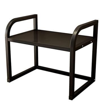 Imagem de URGDWEKJY Suporte de impressora de camada dupla para scanner, suporte de impressora de mesa para escritório, sala de estar, organizador de mesa, suporte de cópia (preto)