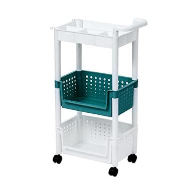 Imagem de WUHUQN Prateleiras para armazenamento rack de cozinha carrinho de armazenamento multicamadas rack de cozinha chão móvel frutas e vegetais rack de armazenamento de banheiro rack de armazenamento rack