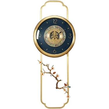 Imagem de Relógio de parede silencioso relógio de parede de latão moderno minimalista relógios de parede para sala de estar, estilo nórdico, relógios de metal operados por bateria, relógio de decoração de