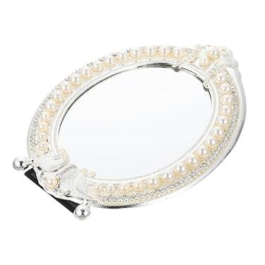 Imagem de TLTDSMY Espelho de mesa para casa espelho vintage liga de zinco Miss espelho de comprimento total maquiagem Vanity Desk