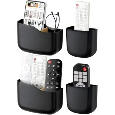 Imagem de Suporte de parede para ventilador de TV, suporte de controle remoto, suporte de cabeceira organizador de parede, suporte de telefone para escritório, adesivo de reprodutor de mídia, caixa de controle