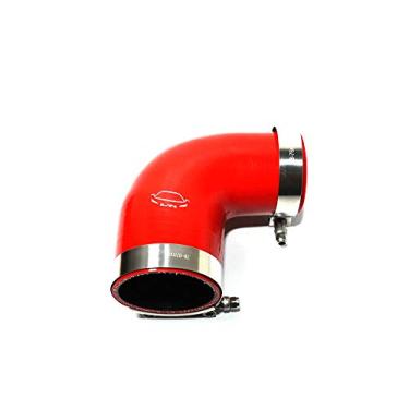 Imagem de LTI Universal 70 mm-76 mm, 4 camadas, reforçado, alto desempenho, 7 cm-7,6 cm, acoplador de mangueira de silicone para cotovelo de 90 graus com braçadeira de parafuso T em aço inoxidável 304 (7 cm-7,6 cm VERMELHO)