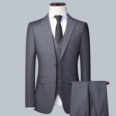 Imagem de Terno Formal Masculino De 3 Peças Blazer Colete Calças Para Casamento 
