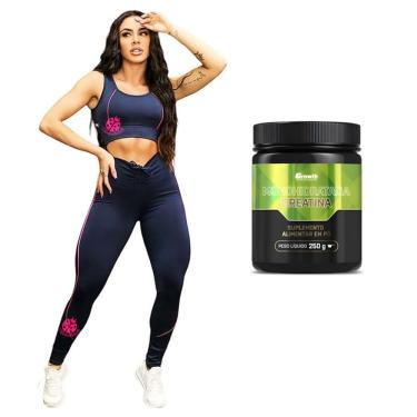 Imagem de Kit Legging Viés Repuxado Fitness e Creatina Sem Sabor 250g