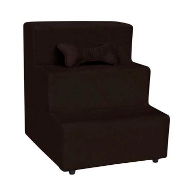 Imagem de Escada Pet Almofadada 3 Degraus Para Cães E Gatos Veludo Marrom