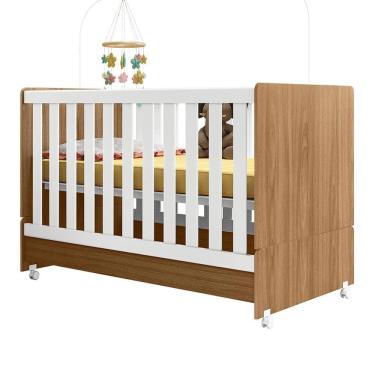 Imagem de Berço Mini Cama 2 em 1 Com Rodizios 3200 Nature Branco PLLA