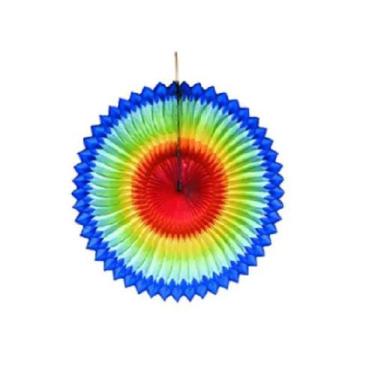 Imagem de Leque Decorativo Colorido Nº 02 - 32cm para Decoração de Festas Junina