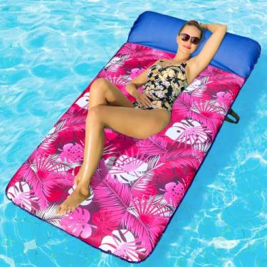 Imagem de Flutuador de piscina inflável FinduWill 72 XL para adultos com apoio d