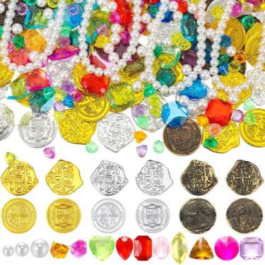 Imagem de Conjunto de brinquedos Pirate Treasure Hanaive 319 unidades com moedas