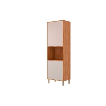 Imagem de Paneleiro De Cozinha Esplêndida Torre Quente C- 4 Portas E 1 Nicho P- Forno 70cm Cinamomo-off White - Mgm