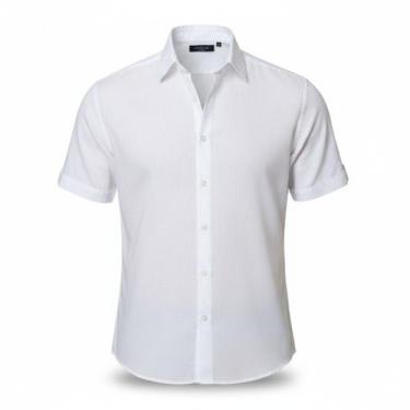 Imagem de Camisa Social Masuclina Linho Manga Curta Slim Fit - Mitchelgutto, Bra