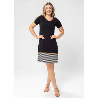 Imagem de Vestido Pau a Pique Listrado Preto