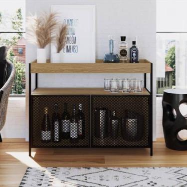 Imagem de Aparador Buffet Bar York Estilo Industrial 100cm 02 Portas Artesano, H