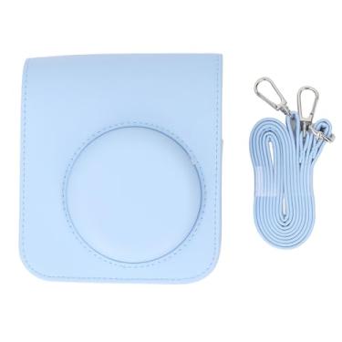 Imagem de Pilipane Bolsa de couro PU retrô para armazenamento de câmera instantânea portátil para fotografia Mini12, Azul, Tradicional