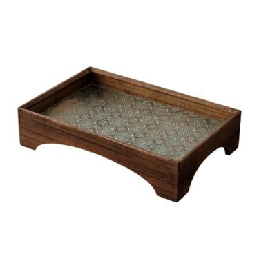 Imagem de Fxzqgnh Bandeja de Servir, Bandeja de Maquiagem, Porta-joias, Porta-copos E Canecas, Organizador de Mesa Feito de E para Serviço de Chá, Velas, 30cmx20cm, Tamanho real