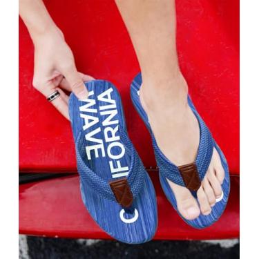 Imagem de Chinelo com suporte de arco para mulheres e homens, antiderrapante, casual, verão, praia, confortável, tapete de ioga, almofada, caminhada e fascite plantar, Azul, 11 Women/10 Men