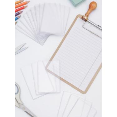 Imagem de 20 peças de porta-crachá vertical de PVC, porta-cartões de plástico rígido retangulares transparentes, pequenos álbuns de fotos para graduações, fotos, cartões de crédito, cartões postais e assim por