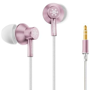 Imagem de NICEHCK Fones de ouvido StringSnow com fio, driver dinâmico PEEK PU LCP diafragma HiFi de 10 mm para iPad, laptop, MP3, Android serve para todos os dispositivos com conector de 3,5 mm (rosa 3,5 mm sem