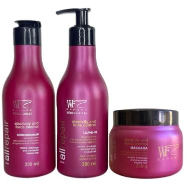 Imagem de Kit Condicionador, Máscara e Creme de Pentear para Cabelos Com Química, Progressiva e Alisamento WF 850ml