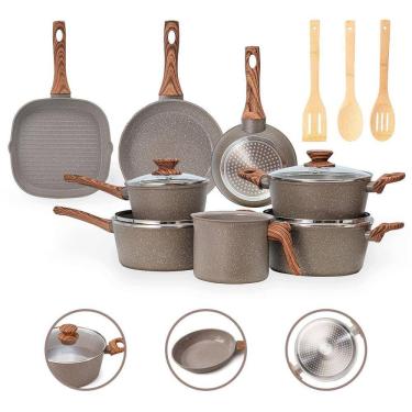 Imagem de Jogo De Panelas Completo 11 Pç Cerâmico Indução - Grafito