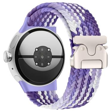 Imagem de Yeahxing Pulseira para Pixel Watch 4/3 de 45 mm - Pulseira trançada de nylon elástico para Google Pixel Watch 4 de 45 mm 2025, serve para pulseira ajustável de 17,3 a 25,9 cm com fivela de paraquedas