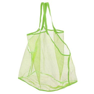 Imagem de Xiaojikuaipao Bolsa de praia grande de malha familiar com alça longa, peso e, perfeita para guardar brinquedos, toalhas e conchas, ótima para praia, natação, verde